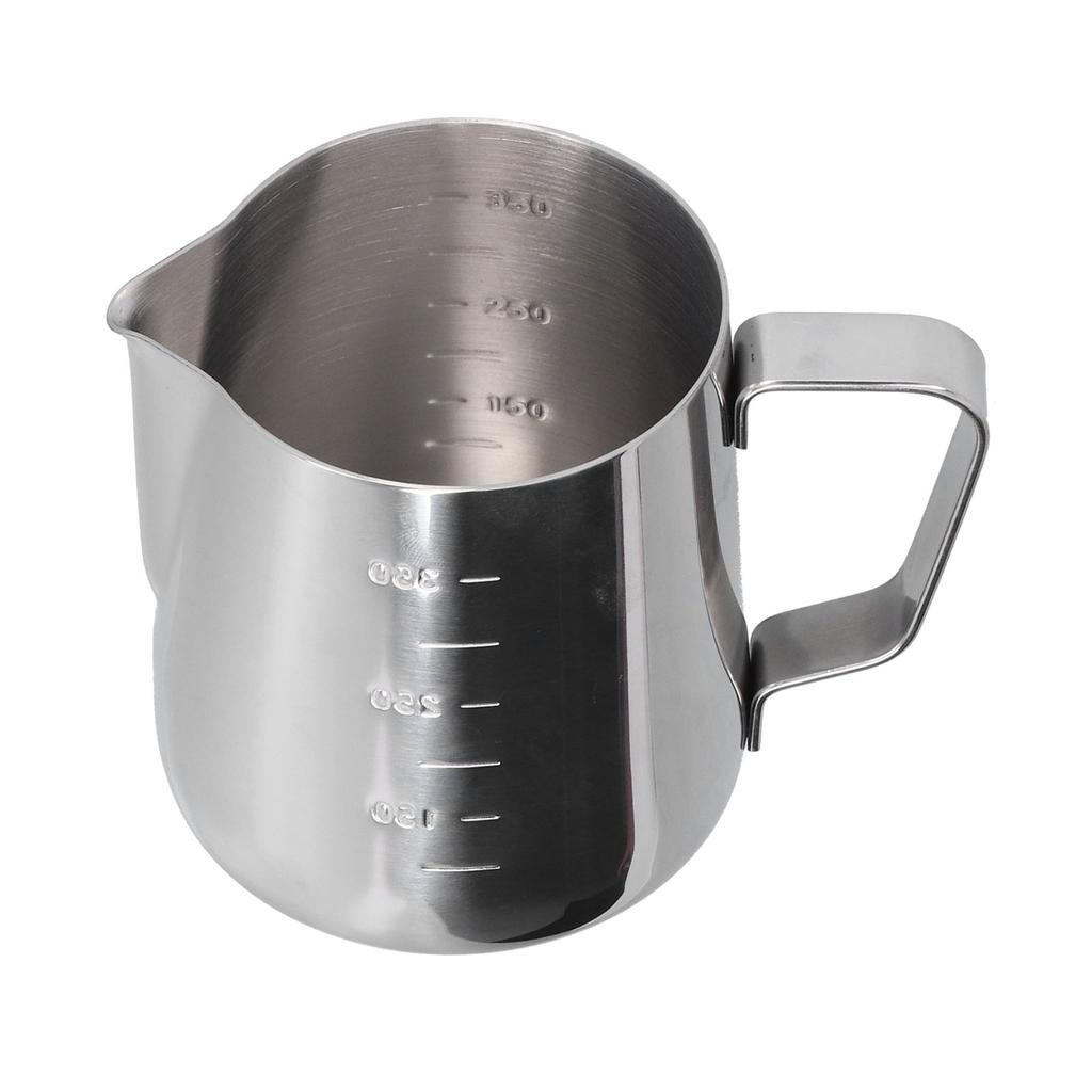 400ml Stainless Steel Frothing Cup Pointed Spout Coffee Art Pitcher Milk Steaming Jug with Scale