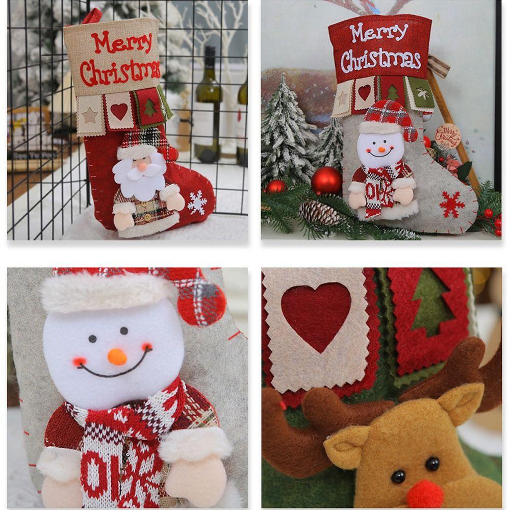 Santa Claus Snowman Elk Christmas Socks Cartoon Christmas Tree Ornaments Holiday Decor