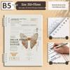 Butterfly Retro English Loose-Leaf Binder: A5 Lined Inner Core B5 Single Book with OPP Bag Packaging