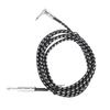 Guitar Cable Copper Core Noise Reduction Good Sound Transmission Right Angle Guitar Cord for Bass Black White 3 m
