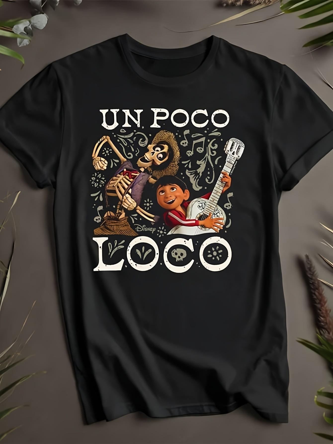 

2025 New Mens Disney Pixars Coco Pattern Tshirt Daily Leisure and Theme Activities Wear Unisex Pure Cotton Short Sleeves M