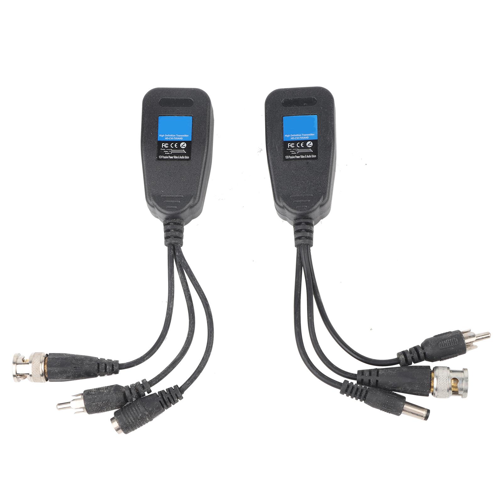 

2Pcs HD CVI TVI AHD Passive Power Video Audio Balun Transceiver