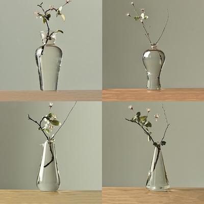 Flower Arrangement Transparent Glass Small Vase Zen Vase Countertop Vase Hydroponic