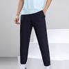 Anta Solid Color Ice Silk Sports Cuffed Zipper Pocket Casual Pants Men bottoms Black 152227329-1