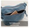 Retro Crossbody Washed Denim Multi-Zipper Small Commuter Bag