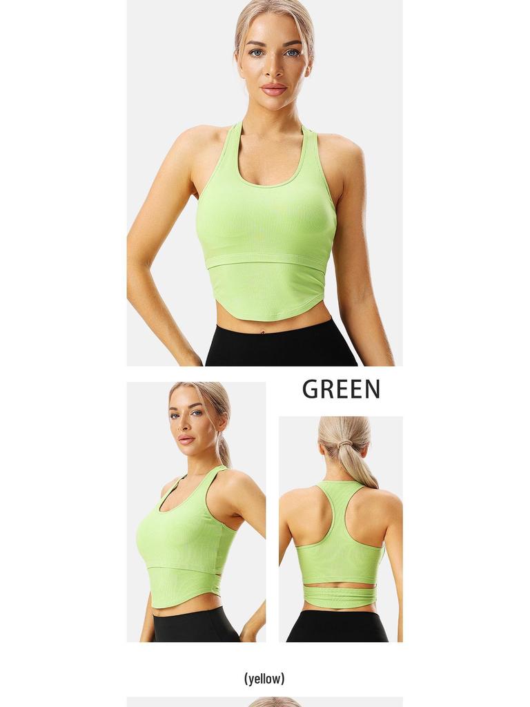 Women's High-Impact Sports Bra with Chest Pad - Shockproof Yoga and Running Top