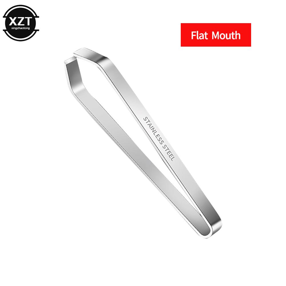 

1 Pcs Fish Bone Clip Stainless Steel Flat and Slant Tweezers Pliers Pincer Bone Pig Foot Hair FishSpines Remover Seafood Tools