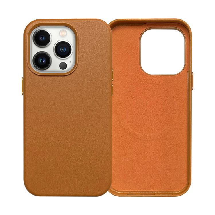 MagSafe Magnetic Leather Mobile Phone Case Is Suitable for Apple iPhone17 Anti-drop Leather Case 16 Custom Logo.
