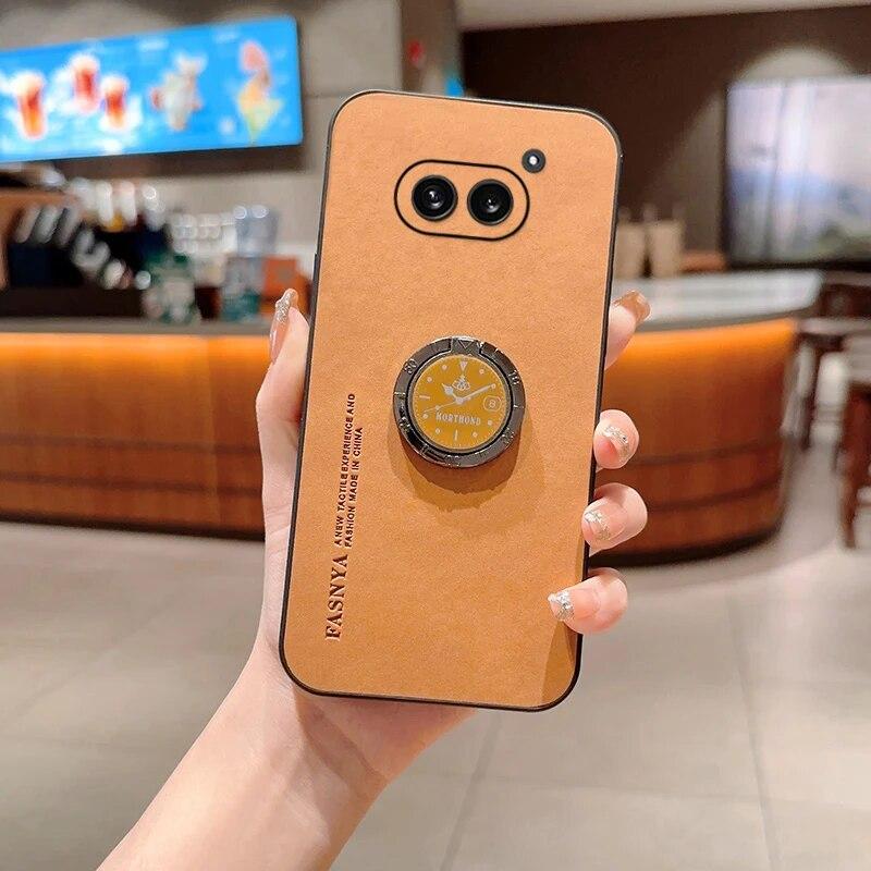 Pro Redmi Turbo 3 Luxusní PU Kožený zadní kryt Pro Xiaomi Redmi Turbo 3 Ochrana fotoaparátu Nárazuvzdorný držák otočného kroužku