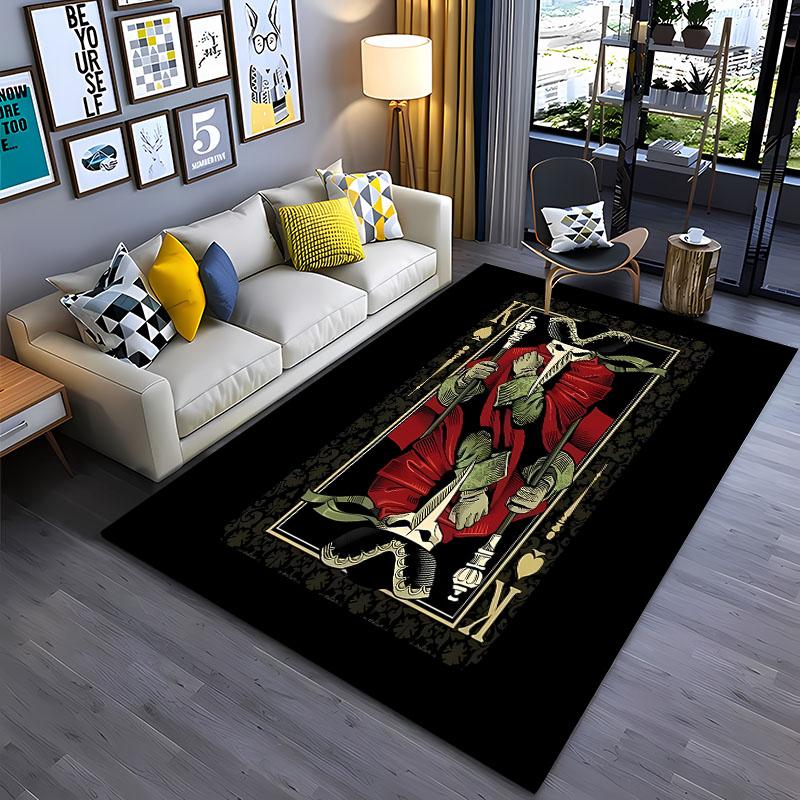 3D Printing Interesting Poker Area Rug,Carpet for Living Room Bedroom Sofa Doormat Decor,Kids Game Non-slip Floor Mat Alfombra