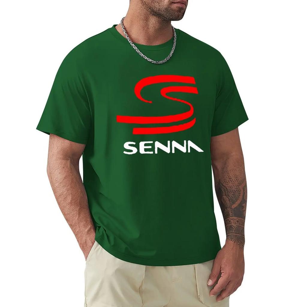 Nova Camiseta de Corrida F-1 AYRTON SENNA Masculina Marca Camiseta Homens Verão Algodão