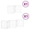 vidaXL Folding Door Dog Gate 9 Panels White Poplar Wood