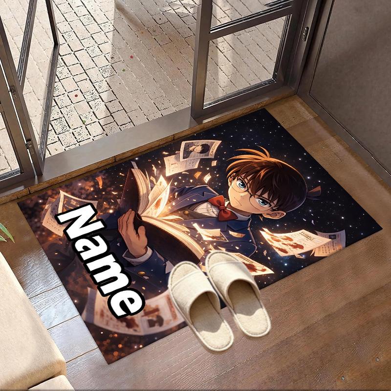 Benutzerdefinierter Name Personalisierter Detective Conan Druck Teppich, Vielseitiger Heimdekor Teppich, für Spielzimmer, Wohnung, Balkon, Eingangsbereich, Flur Geschenk
