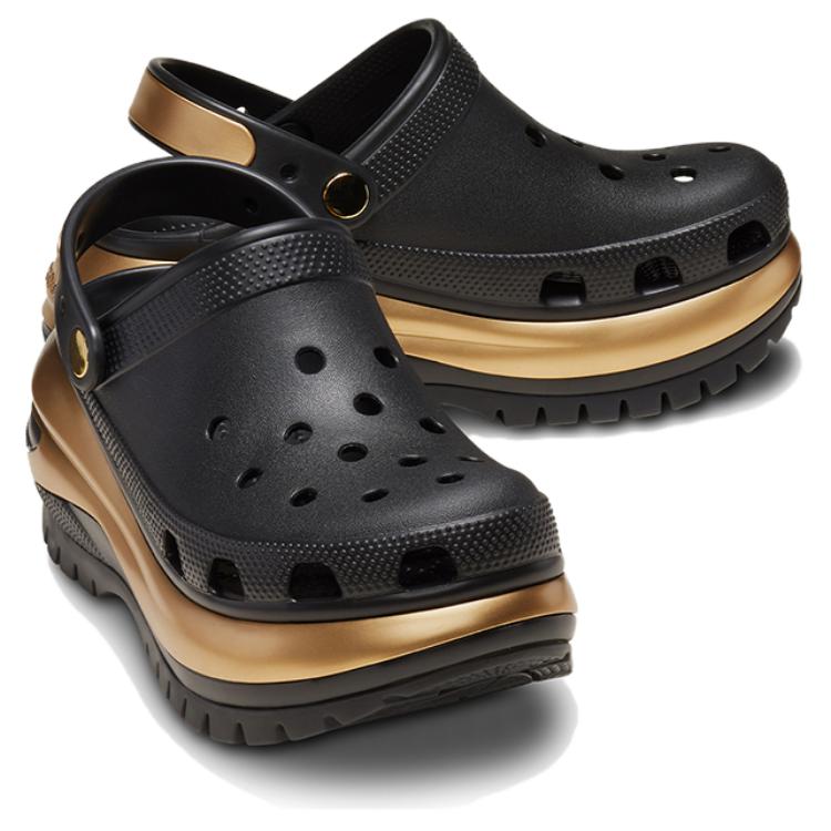 Crocs Moteriktige pustende tresko damesko svart gull 210368-072