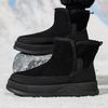 Winter Suede Casual Shoes Men Snow Fashion Ankle Boots Comfortable Fur Platform Cotton Shoes Man High-top Designer Short Boot