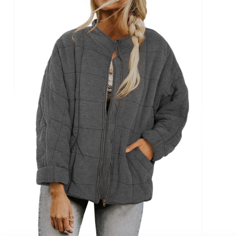 Women Autumn and Winter  Cotton Jacket    Casual Solid Coats Loose Pocket Cotton Jackets Warm Winter Outwear for Women