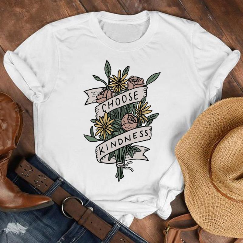 Women Summer T Shirt Trend Sunflower Print Retro Fashion Short Sleeve Tees Casual   Printed  Tops