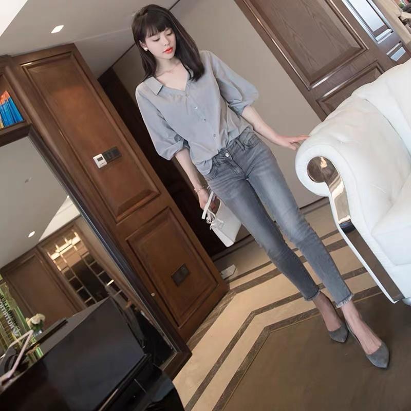 Women's Clothing Vintage Short Sleeve Shirt Summer Unique Design Office Ready Slim Fit Puff Sleeve Elegant Blouse