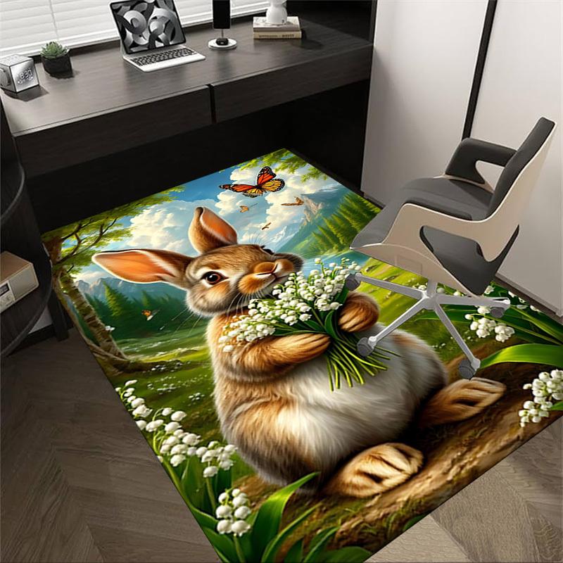 

1PC Rabbit Butterfly Extra Large Non-Slip Floor carpet, Office, family, bedroom, Studio - Large Area Rug,Longlasting Material-K0335 60cm by 90cm