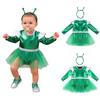 Dívčí Cosplay Šaty Mimozemšťan Dlouhý Rukáv Zapínání na Knoflíky v Rozkroku Flitrovaný Tyl Metalické Barevné Bloky s Čelenkou pro Tematickou Párty