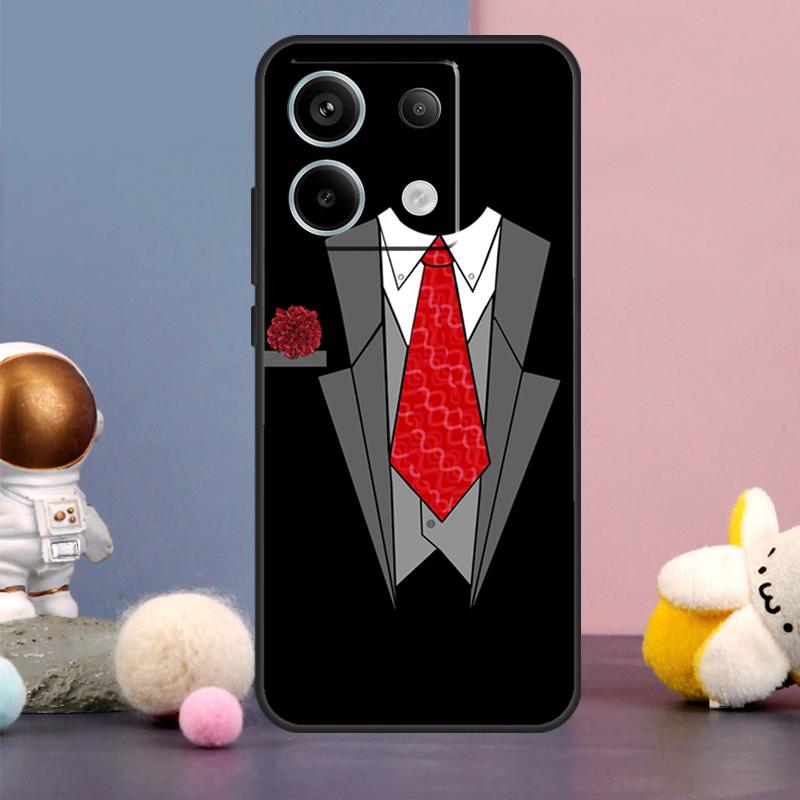 Suit and Tie Case For Xiaomi Redmi Note 14 13 9 10 11 12 15 Pro Plus Redmi 15 15C 14C 10C 12C 13C Cover
