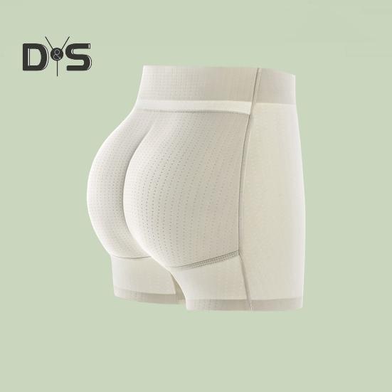 Women Underpants Hollow Mesh Patchwork Tummy Control High Waist Butt-lifted Lift Plump Curves Fake Butt Padded Butt Enhancer Sponge Hip Pad