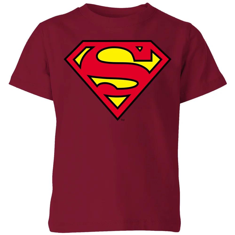 Official Superman Shield Kids  T-Shirt - Burgundy - 3-4 Years 120