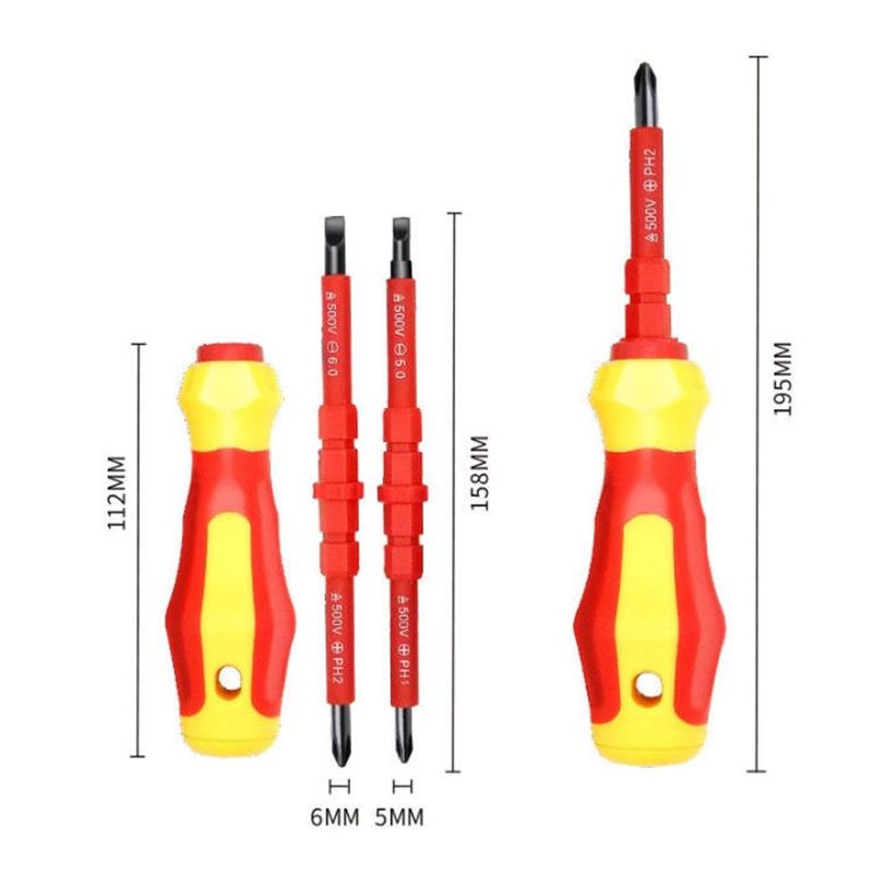 3/14 In 1 Isolierter Schraubendrehersatz Mehrzweckschraubendreher Elektriker Schlitz-Kreuzschlitz-Schraubendreher-Bit Werkzeugsatz Set Neu