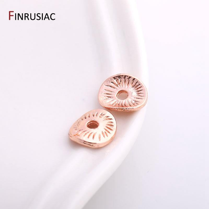 

7.5mm*8.5mm Oval Flat Beads 14K Gold Plated Brass Stripe Spacer Beads For DIY High Quality Jewelry Making Accessories Wholesale 20 pieces