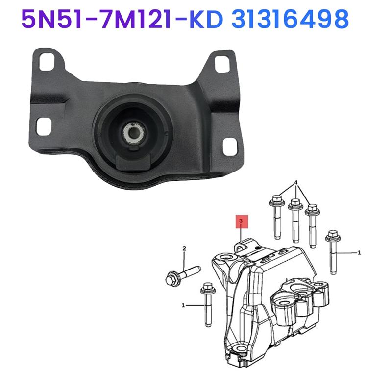 A51K-Left Side Engine Mount Bracket 5N51-7M121-KD 31316498 For Focus Kuga 2008- Gearbox Transmission Mount 5N517M121KD
