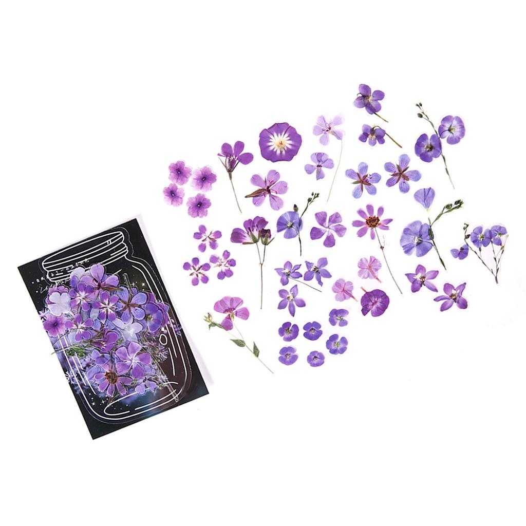 40Pcs Flower Decals Easily Peel Off Durable Waterproof PET Multi Purpose PET Plants Stickers for Scrapbook DIY Craft