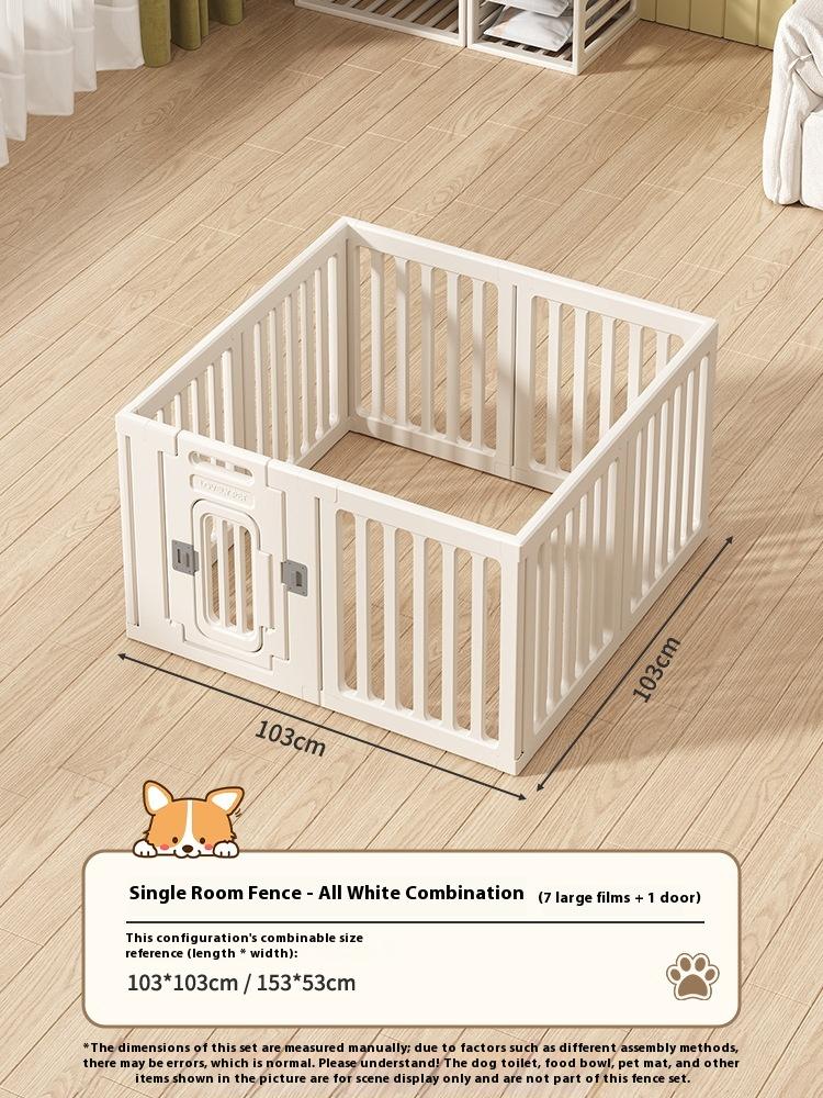 

Foldable Gray White Plastic Dog Fence Indoor Pet Barrier Playpen Kennel Cage for Small Medium Breed Dogs High 60CM-standard
