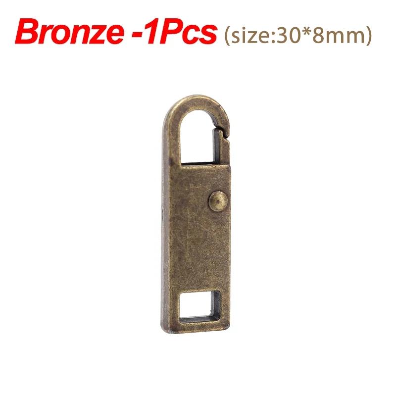 1/10pcs Durable Tool Free Zipper Repair Instant Replacement Metal Pull Slider Universal Detachable for Luggage Bags Clothing
