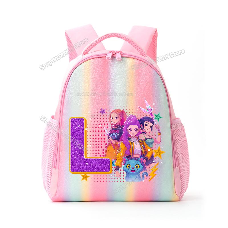 

Perfect KPop Demon Hunters Letter A-Z Rainbow Backpack Rumi Mira Zoey Student School Backpack Anime Movie Women Girl Travel Rucksack