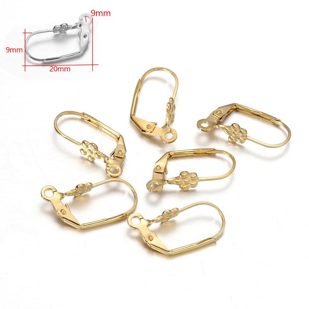 20-50pcs Gold  Stainless Steel Hypoallergenic Earring Hooks Fish Earwire Earrings Clasps Earring Wires For Jewelry Maki