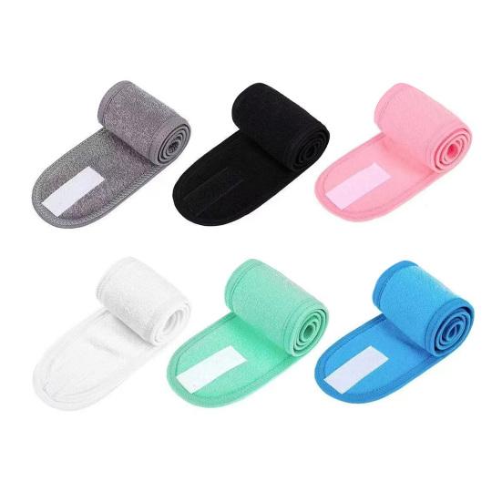 Hair Strap with Adjustable Fastener Tape Comfortable Velvet Cloth Fast Absorption Makeup Bathing Dressing Exercise Hair Band