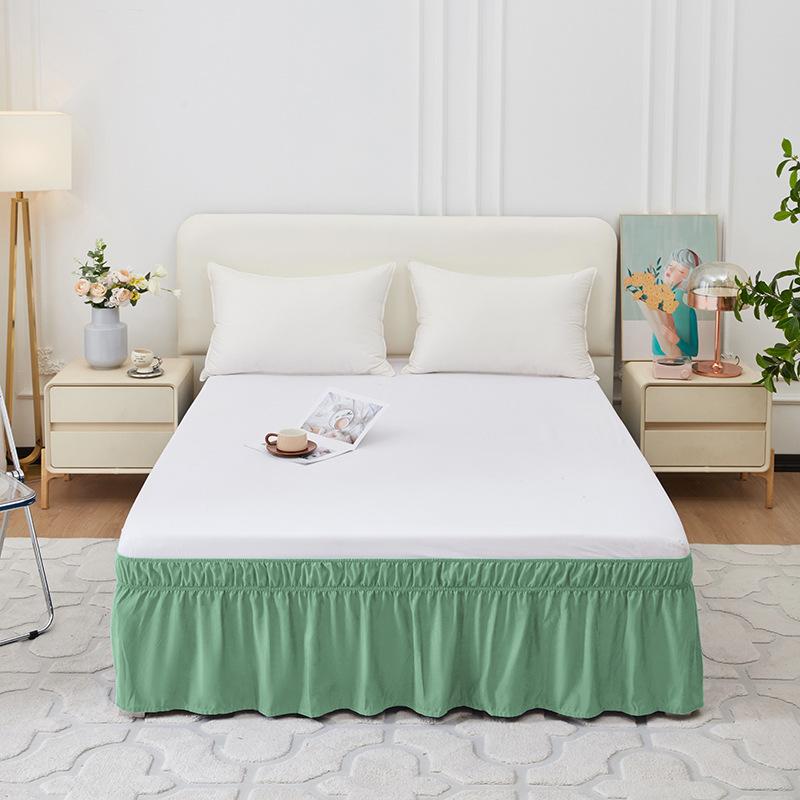 Elastic Band Anti Slip Bed Skirt Surrounding Bed Enclosure Protective Cover Wrap-around Soft and Breathable Non-slip Pleated Bed Skirt No Bed Cover