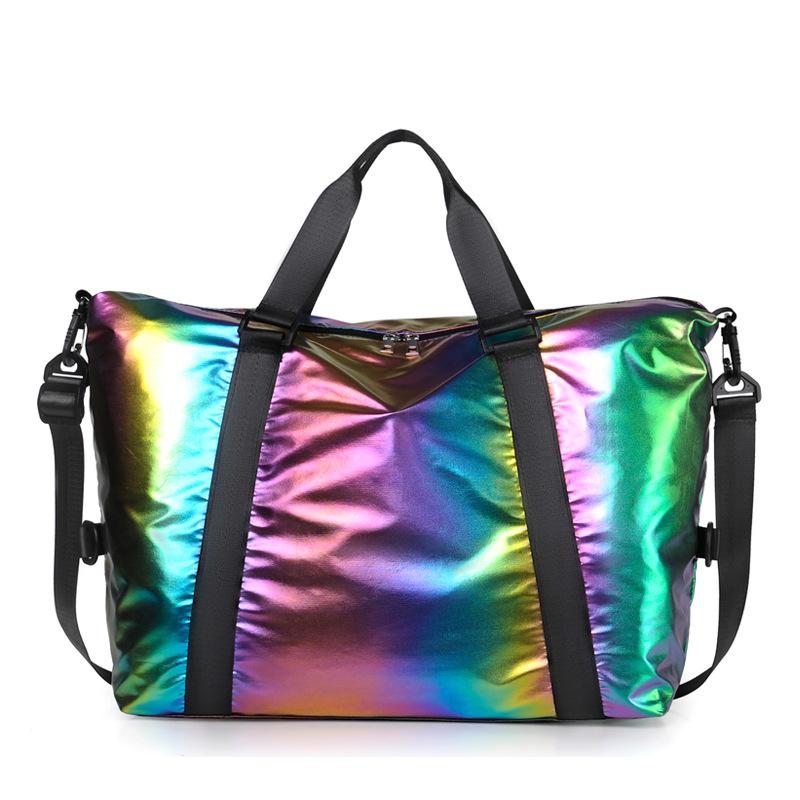 New short-distance travel bag women's fashion new laser anti-splashing sports fitness bag large-capacity luggage backpack
