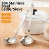 Stainless Steel Soup Ladle High Temperature Resistance Slotted Spoon Thickened Soup Spoon  Kitchen