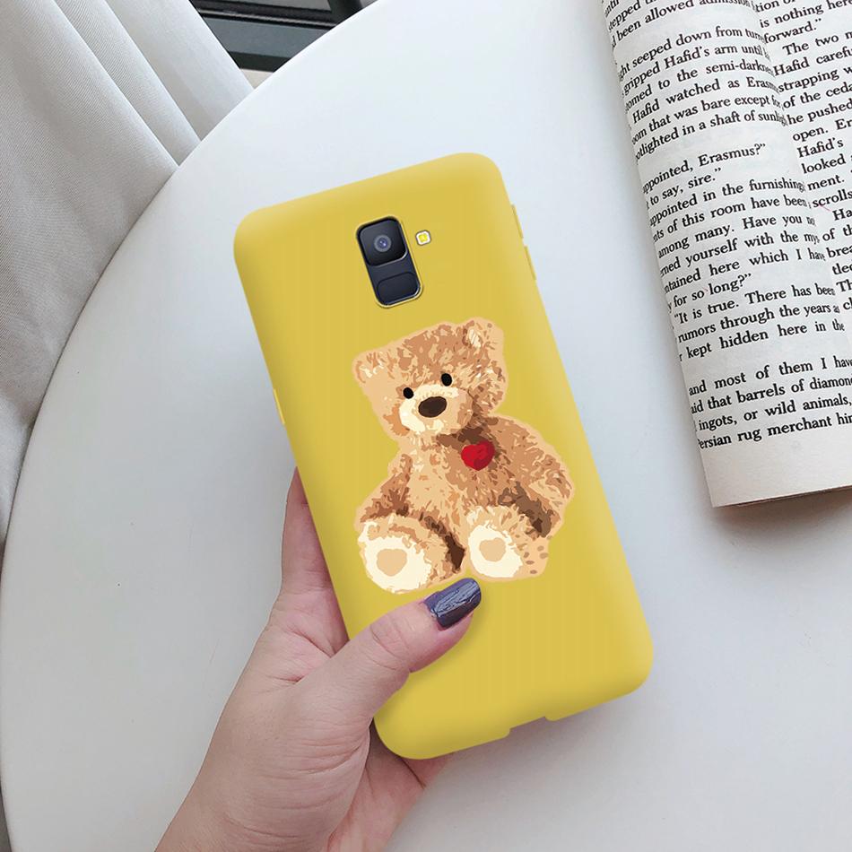 Love Heart Case For Samsung A6 2018 Cover A600F Silicon Tpu Phone Case For Samsung Galaxy A 6 A6 Plus 2018 A605F Case Cat Cactus