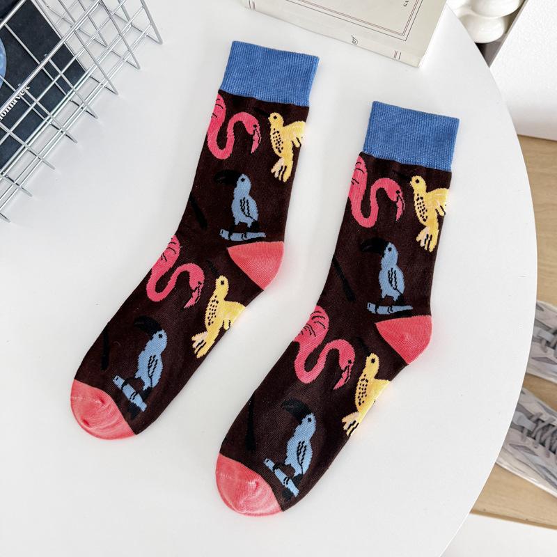 Zhuji Socks Animal Printed Sports Socks 36-47 Wind Trend Men'S Stockings Medium And High Stockings