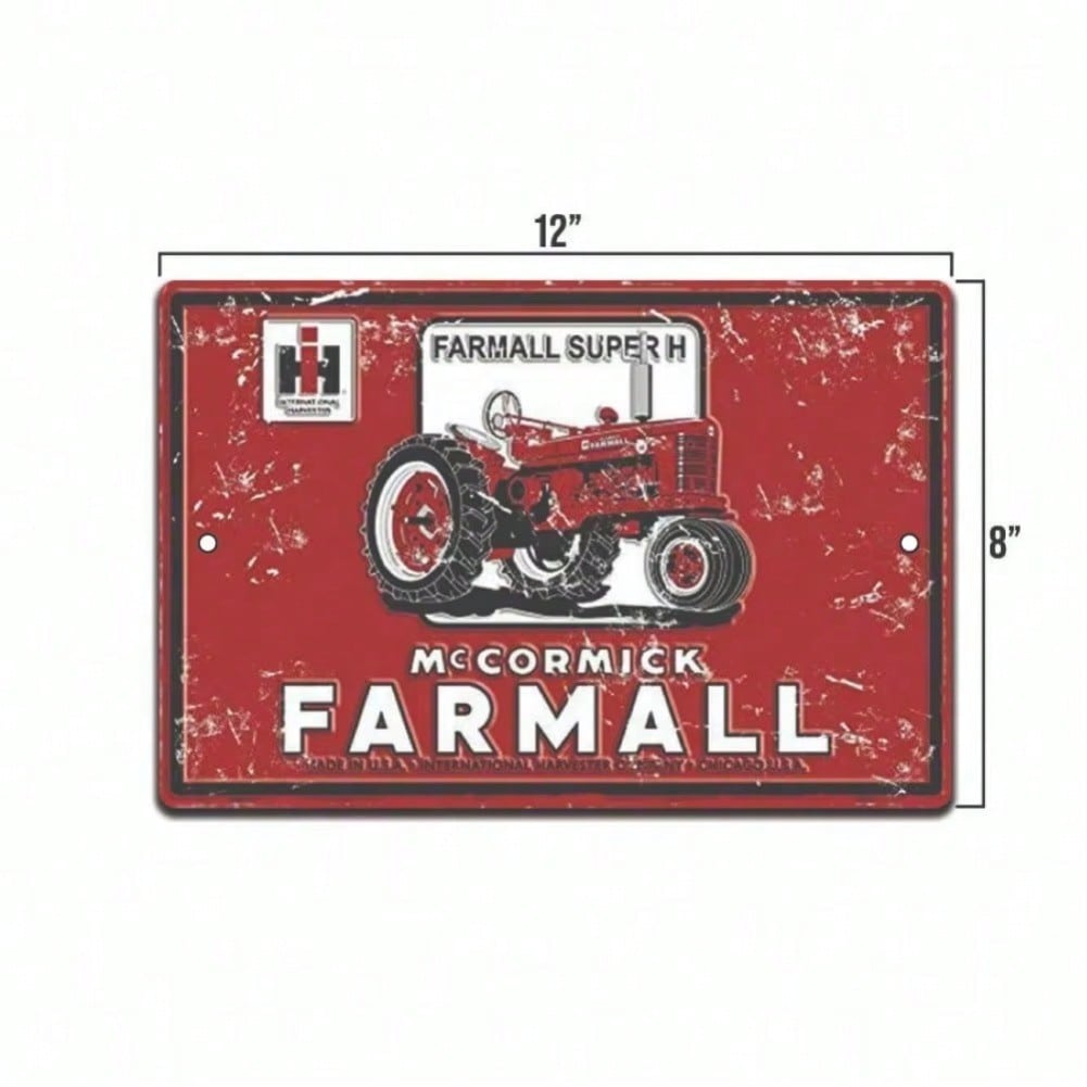 Farmall Vintage Metal Tractor Tin Sign USA Retro Wall Art Rustic Home Decor Kitchen Bathroom Bedroom Wall Decor
