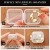 Transparent Plastic Mini Square Storage Box Covers Small Case for Pill Jewelry Earrings Dustproof Storage Pack Boxes