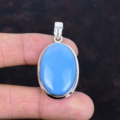 Přívěsek z modrého opálu Owyhee 925 sterlingového stříbra přívěsek z pravého drahokamu statement přívěsek ručně vyrobený přívěsek dárky pro mámu boho šperky