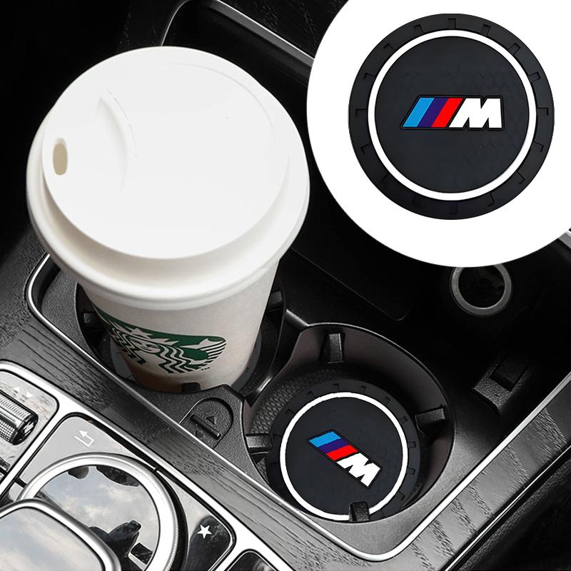 LHDQ4 BMW M Car Coaster Water Cup Bottle Mat Silicone Non Slip Pad For X1 X2 X3 X4 X5 F48 G01 E84 E83 F39 F10 F30 G11 G07 G86 G60 E60