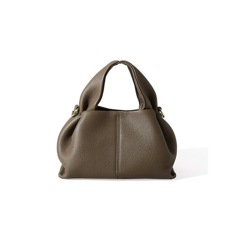 High-end Leather Women's Bags Niche Design Bags New Simple Light Luxury Messenger Women's Bags Fashionable Versatile Cloud Bags