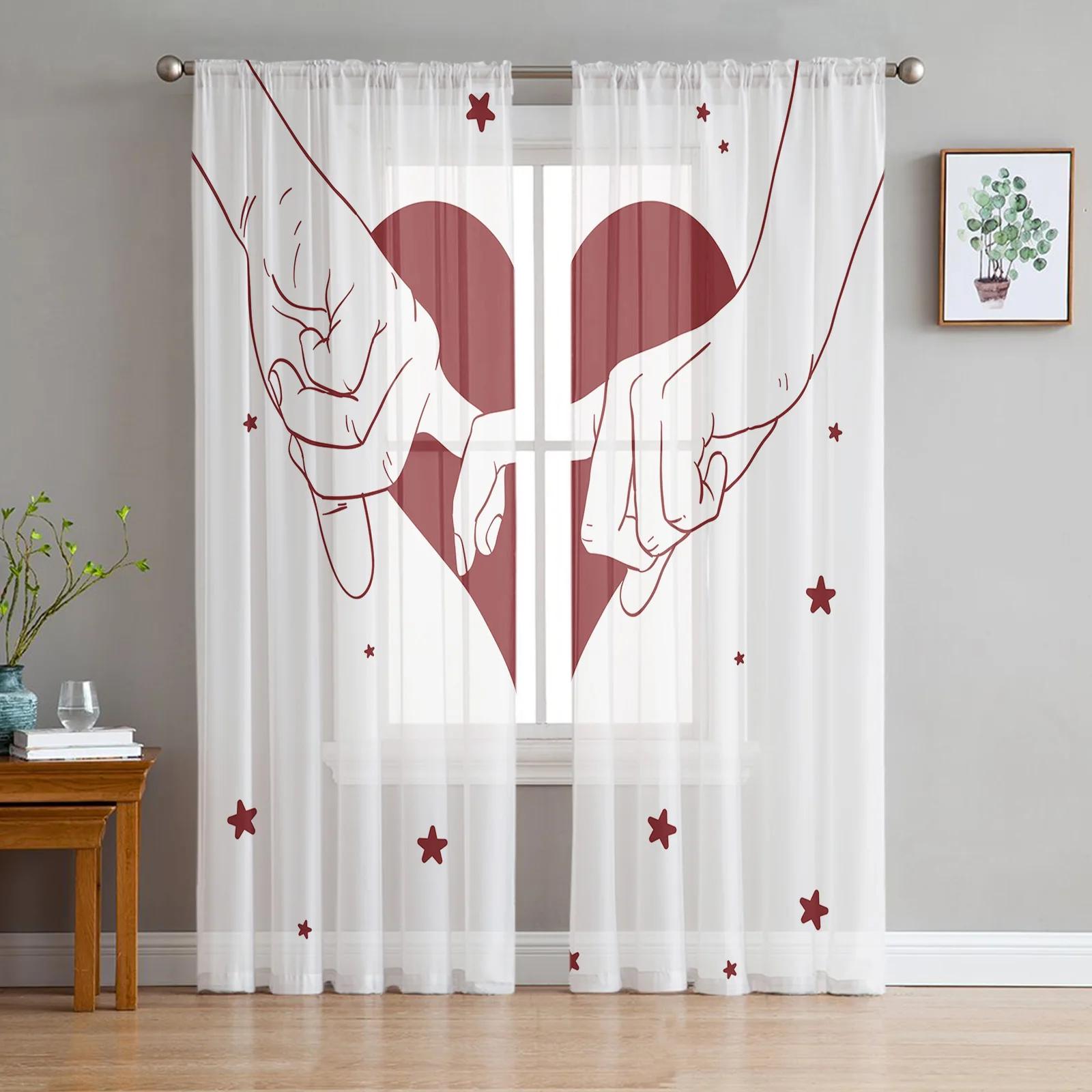 

Love Flowers Texture Butterfly Curtain Living Room Bedroom Voile Drape Kitchen Window Tulle Curtains Home Essentials Light Filtering Polyester Ideal W100*H130(CM)-Rod Pocket&2PCS
