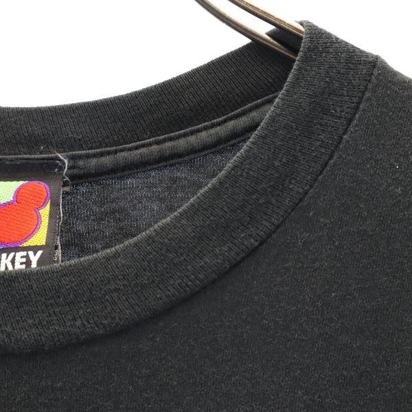Disney 90s Old USA Made Mickey Mouse Short Sleeve T-shirt M Black Series Men's Used