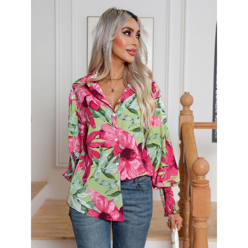 BITCED Women's Fashion Casual Long Sleeve POLO Neck Blouses & Shirts
