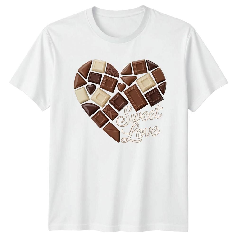 Sweet Love TShirt Chocolate Heart Valentines Day Gift For Him And Her S